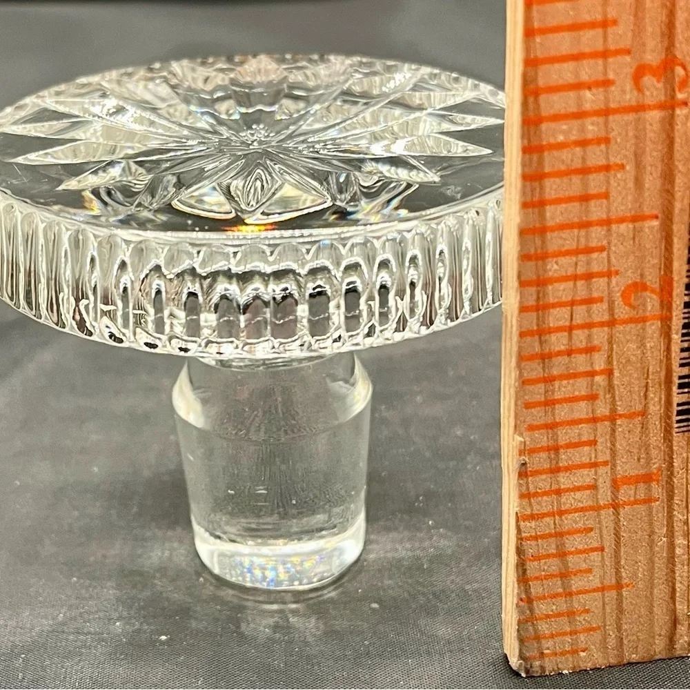 Vintage Crystal Stopper With Ornate Cut Design 2.5 Inch High